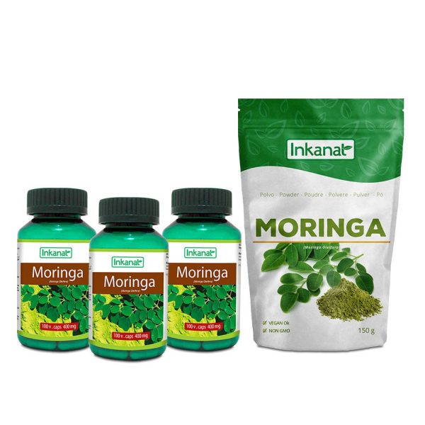 moringa en cápsulas y polvo inakanat
